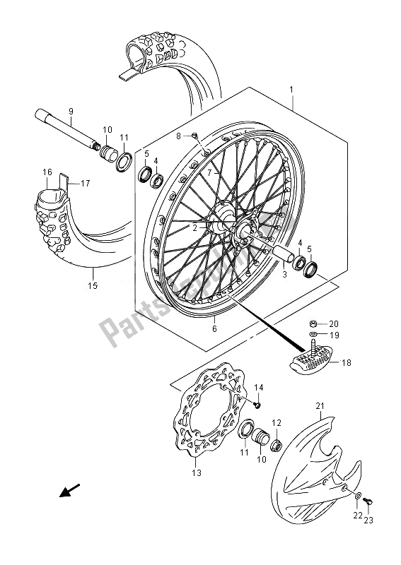 Todas las partes para Rueda Delantera de Suzuki RM Z 250 2014