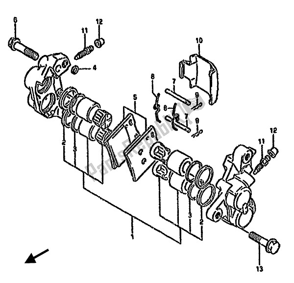 Wszystkie części do Zaciski Przednie Suzuki GSX 750F 1991