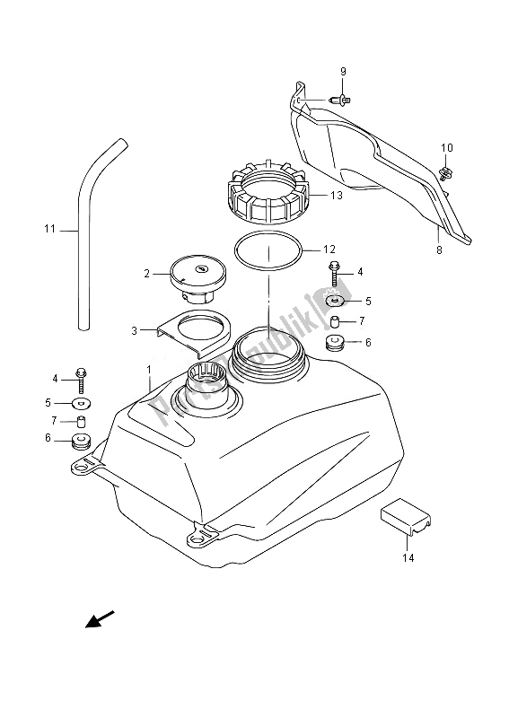 Todas las partes para Depósito De Combustible de Suzuki UH 125A Burgman 2014