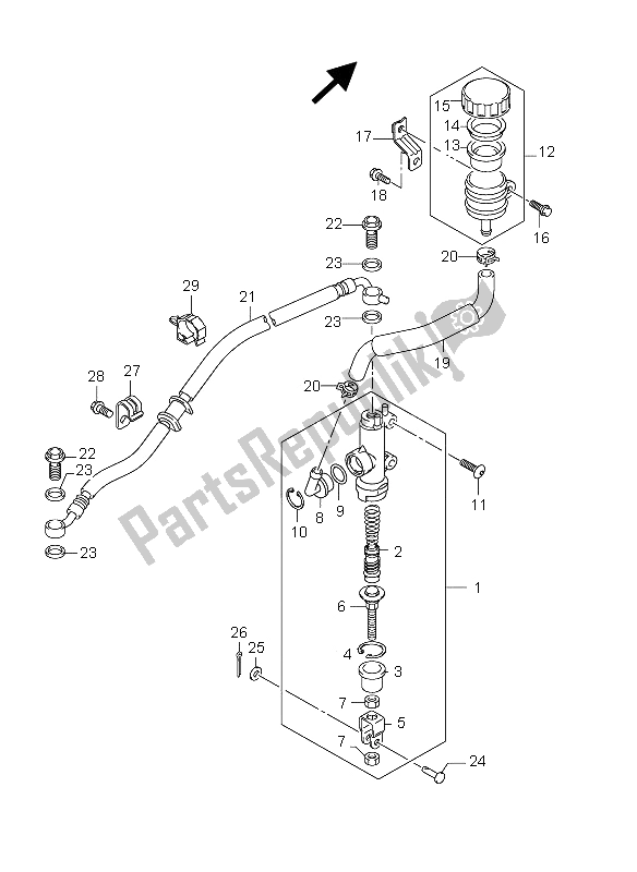 Wszystkie części do Tylny Cylinder G?ówny Suzuki GSX R 1000 2012