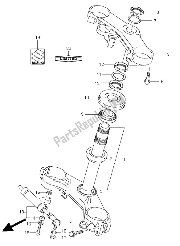 Toutes les pièces pour le Potence De Direction du Suzuki GSX R 1000 2003