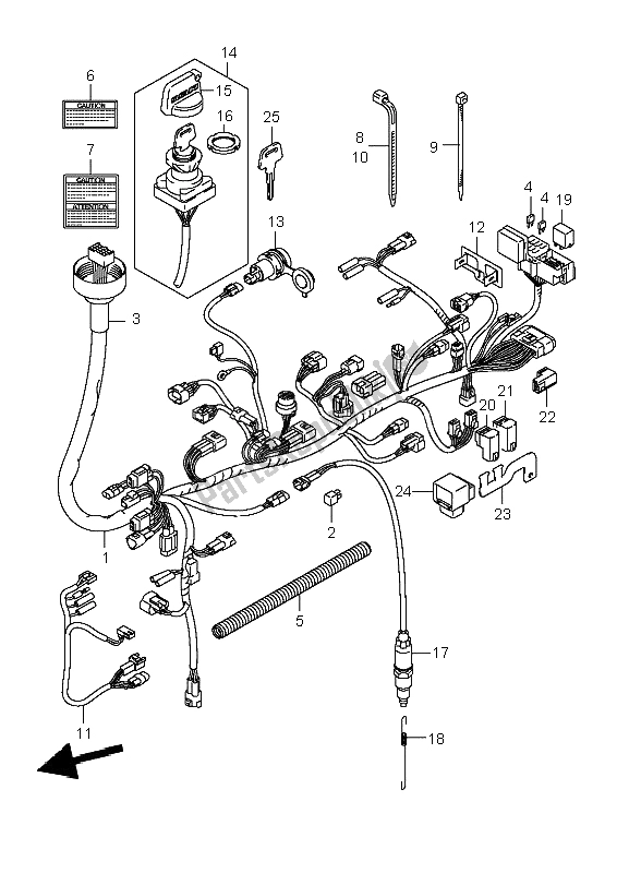 All parts for the Wiring Harness (f. No. 5saap41a67110001 ) of the Suzuki LT A 700X Kingquad 4X4 2006