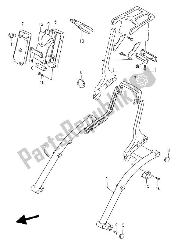 All parts for the Frame Handle Grip of the Suzuki VS 800 Intruder 2000