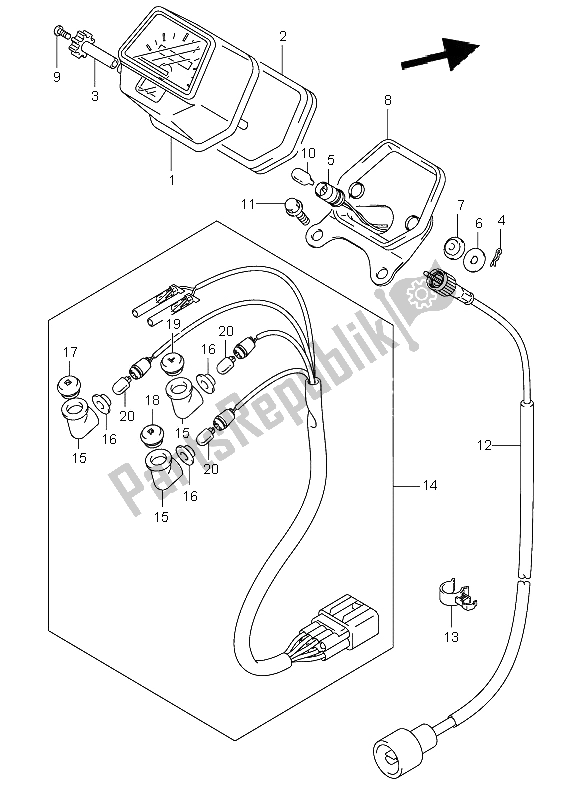 Tutte le parti per il Tachimetro del Suzuki LT A 400 Eiger 4X2 2002