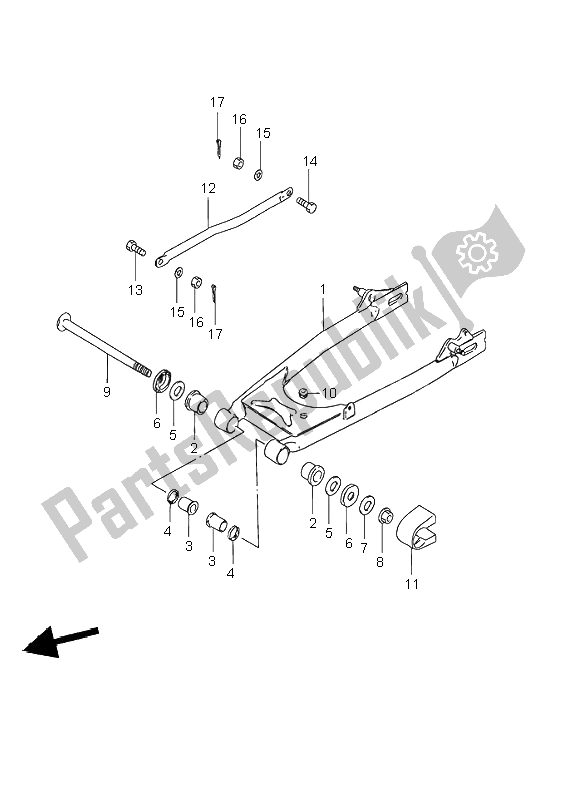 Tutte le parti per il Braccio Oscillante Posteriore del Suzuki GN 125E 1995