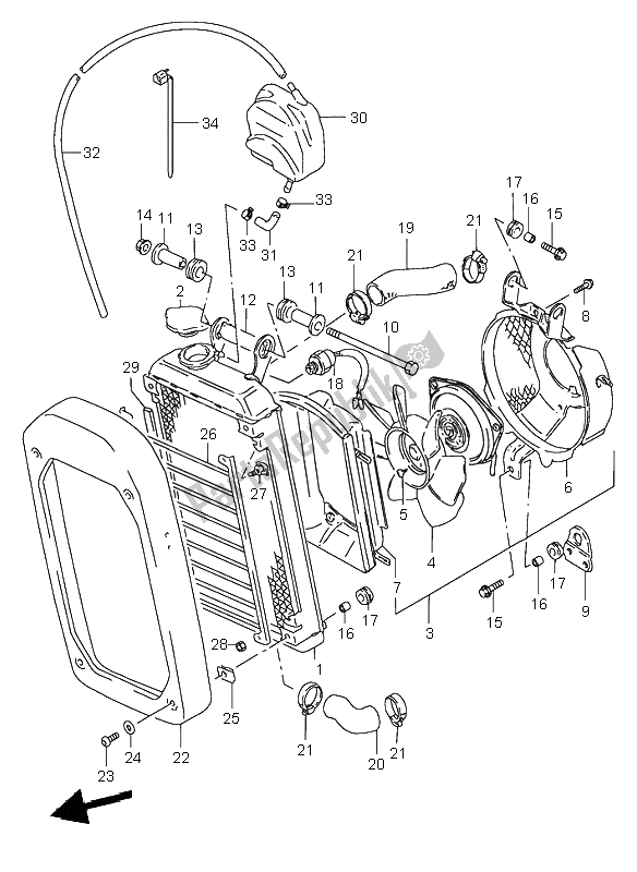 Tutte le parti per il Termosifone del Suzuki VS 800 Intruder 1998