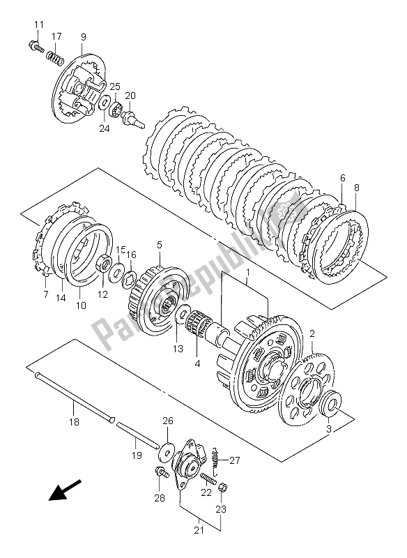 Todas las partes para Embrague de Suzuki GSX 600F 2004