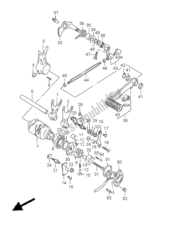 All parts for the Gear Shifting of the Suzuki VS 1400 Intruder 2003