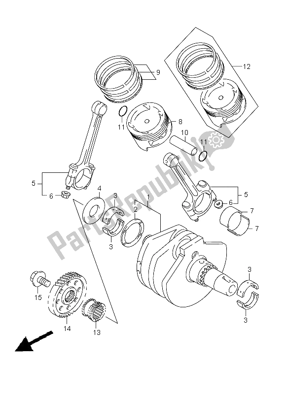 Todas las partes para Cigüeñal de Suzuki VZ 800 Marauder 2005