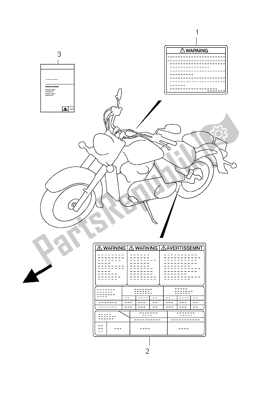 All parts for the Label (vl800t E24) of the Suzuki C 800 VL Intruder 2012