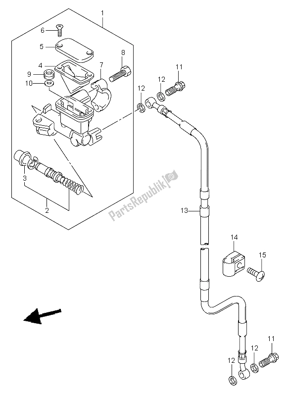 All parts for the Front Master Cylinder (e1) of the Suzuki DR Z 400E 2001