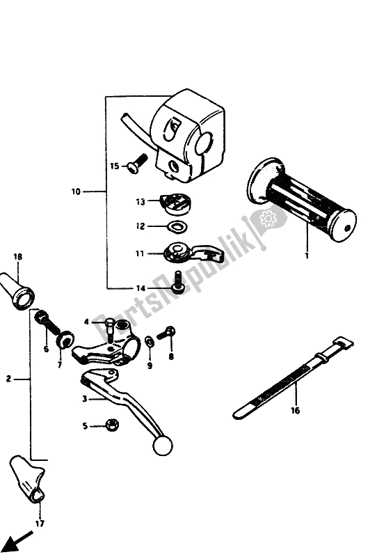 Todas las partes para Interruptor De La Manija Izquierda de Suzuki GS 1100G 1986