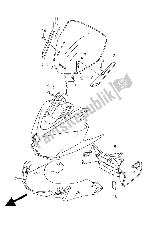 All parts for the Cowling Body of the Suzuki DL 650A V Strom 2011