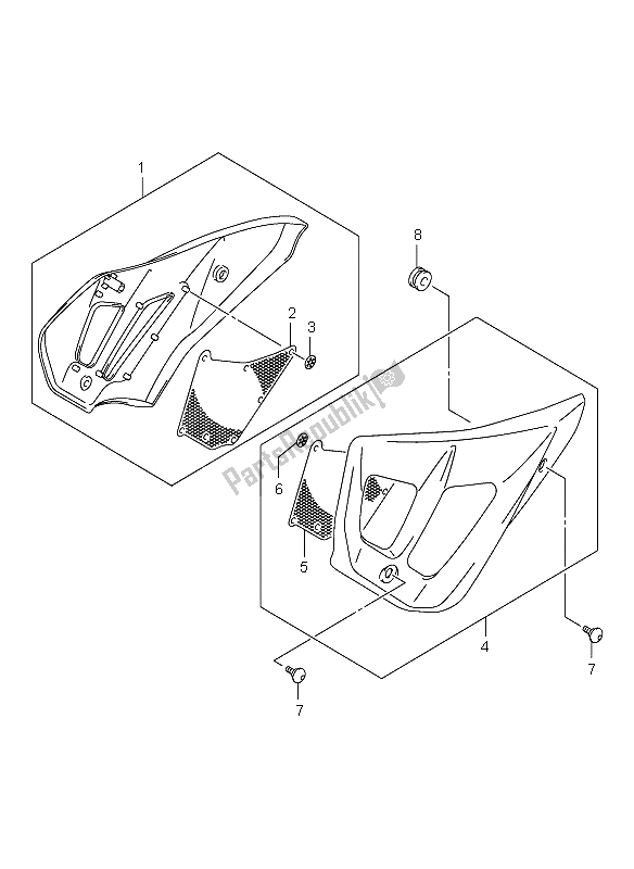 All parts for the Frame Head Cover (gsf650-a) of the Suzuki GSF 650 Nsnasa Bandit 2005