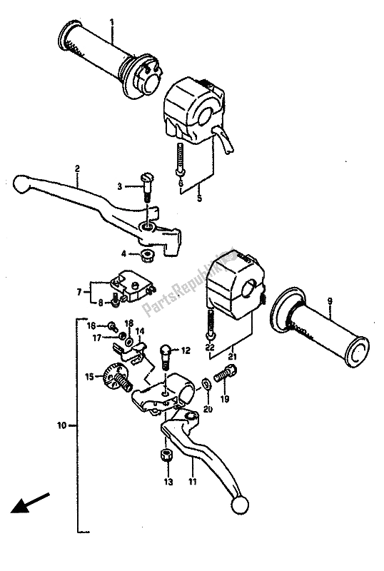 Todas las partes para Interruptor De La Manija de Suzuki GSX R 750 1988