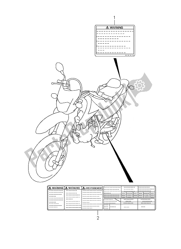 Tutte le parti per il Etichetta del Suzuki DR 125 SM 2010