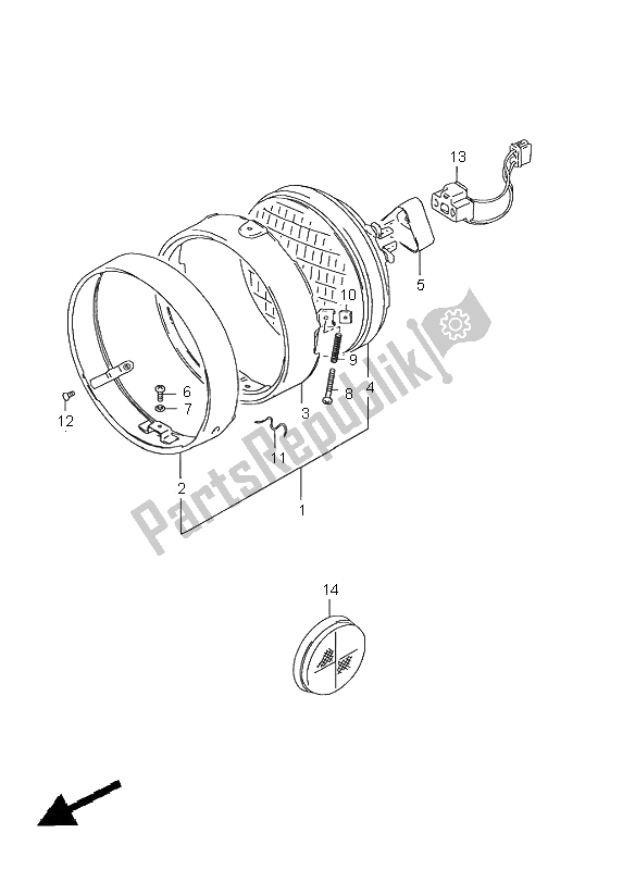 Toutes les pièces pour le Lampe Frontale (e1-e30) du Suzuki GN 125E 1997