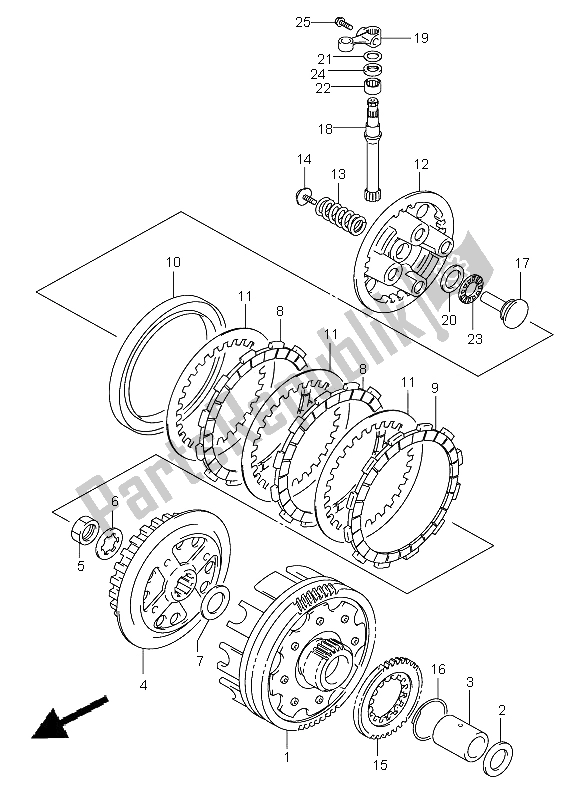 Tutte le parti per il Frizione del Suzuki VL 125 Intruder 2006