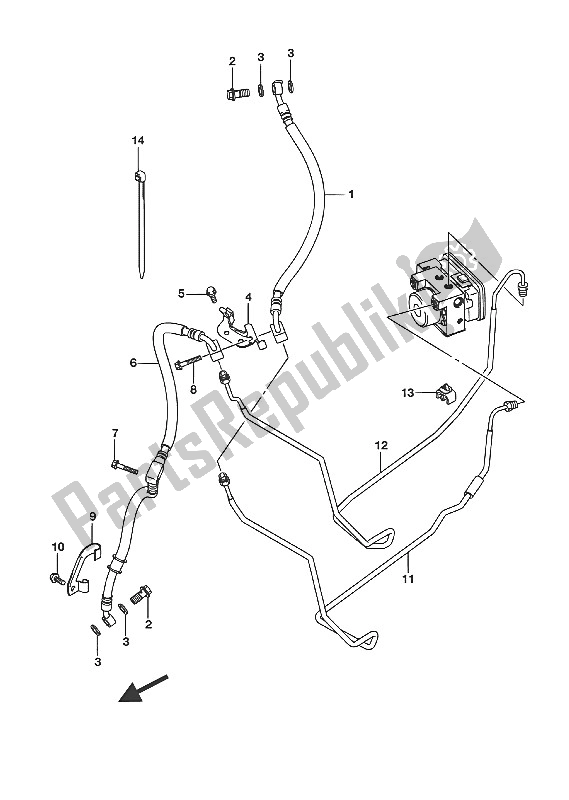 Tutte le parti per il Tubo Freno Anteriore (uh125a P19) del Suzuki UH 125A Burgman 2016