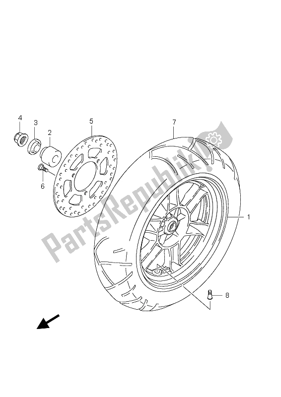 Toutes les pièces pour le Roue Arrière du Suzuki UH 125 Burgman 2008