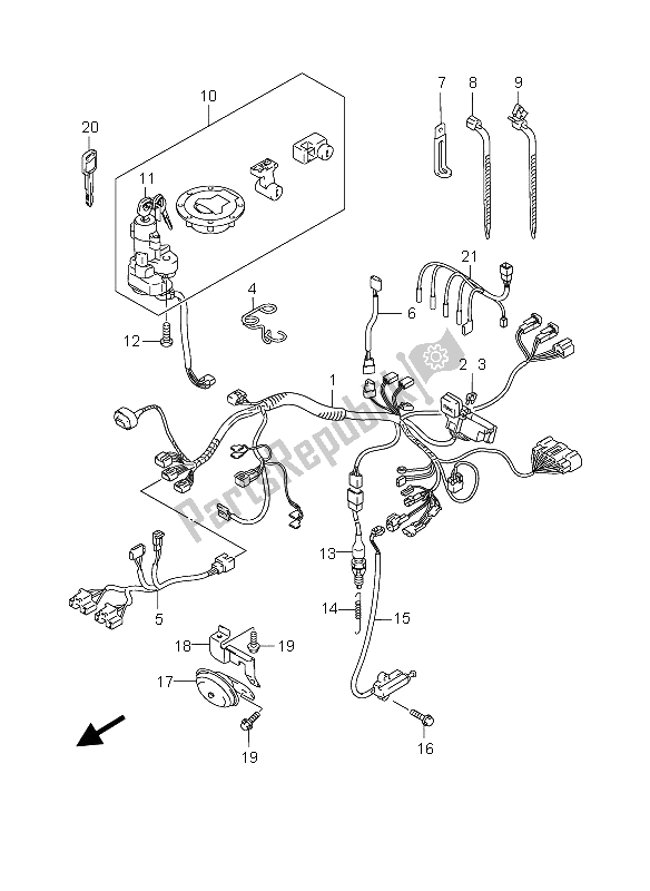 Tutte le parti per il Cablaggio Elettrico del Suzuki GSX 750F 2006