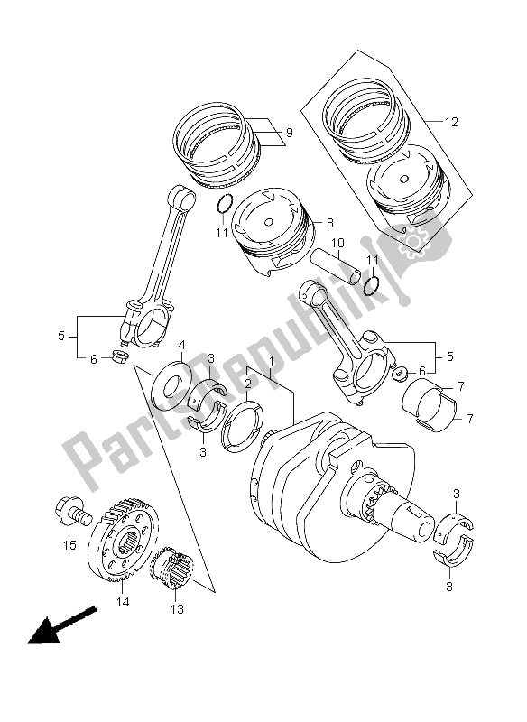 Toutes les pièces pour le Vilebrequin du Suzuki VZ 800 Marauder 2006