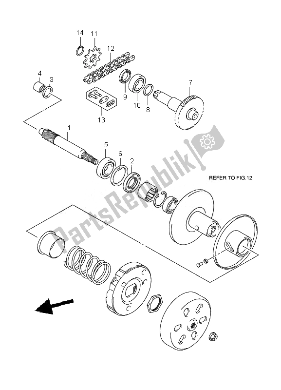 Toutes les pièces pour le Transmission (2) du Suzuki LT Z 50 4T Quadsport 2010