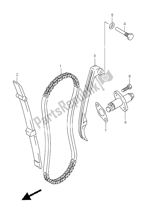 All parts for the Cam Chain of the Suzuki RV 125 Vanvan 2005