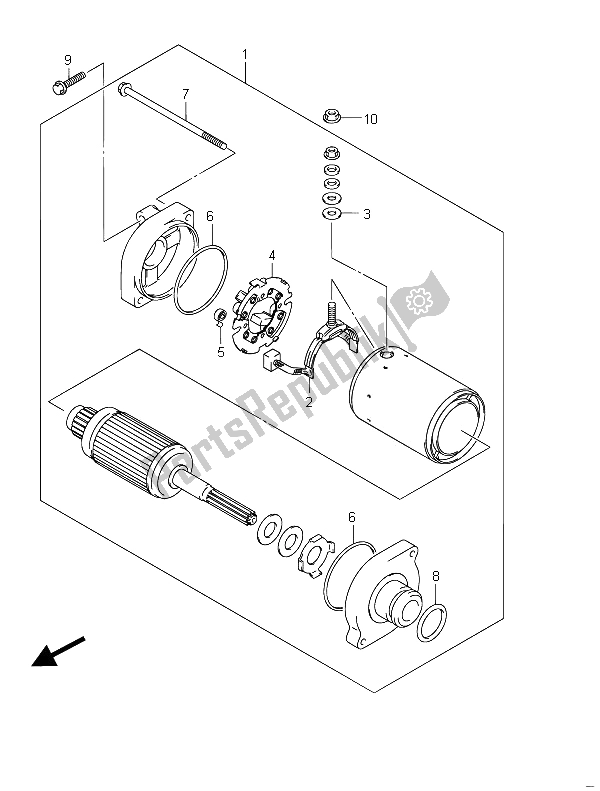 All parts for the Starting Motor of the Suzuki VZR 1800 NZR M Intruder 2011