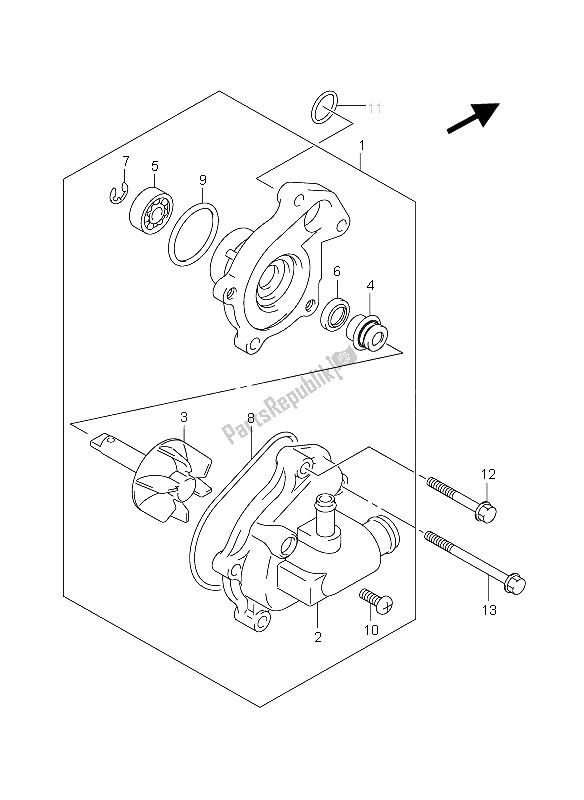 Todas las partes para Bomba De Agua de Suzuki AN 250 Burgman 2006