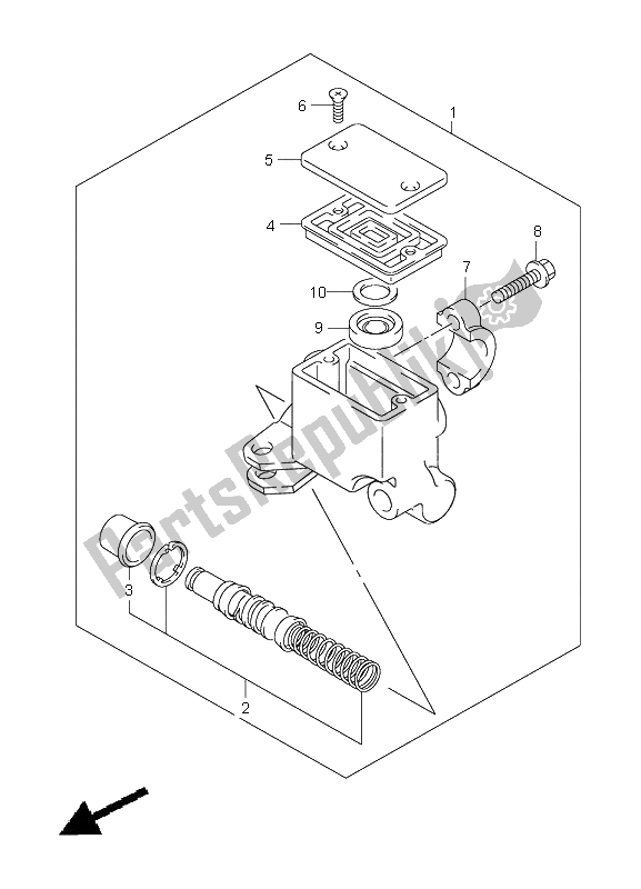 All parts for the Front Master Cylinder of the Suzuki LT Z 250 Quadsport 2009