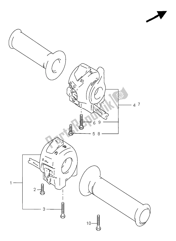 All parts for the Handle Switch of the Suzuki GSX R 750 1997