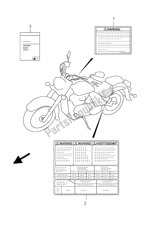 Todas las partes para Etiqueta (vl800ue E19) de Suzuki C 800 VL Intruder 2012
