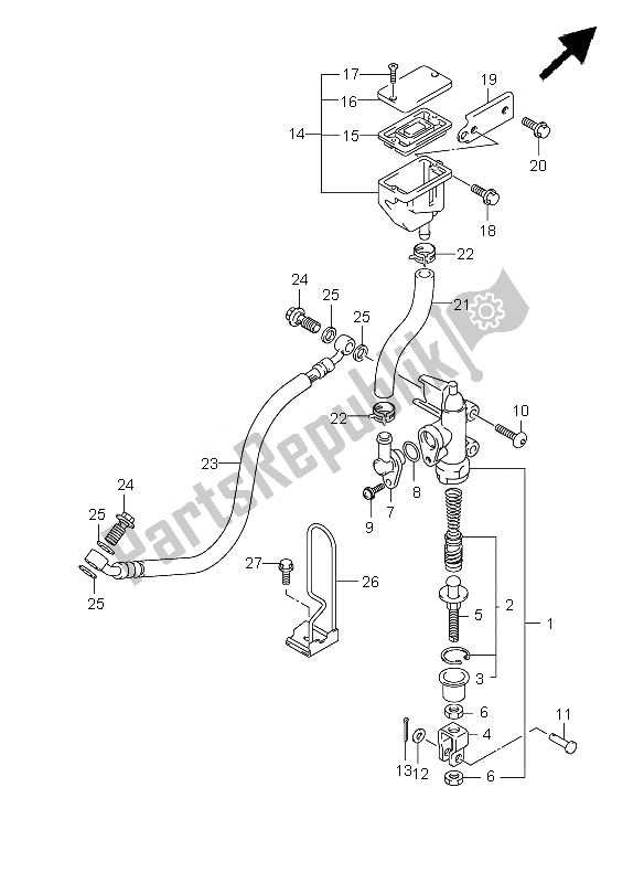 Tutte le parti per il Pompa Freno Posteriore (sv650s-su) del Suzuki SV 650 SA 2010