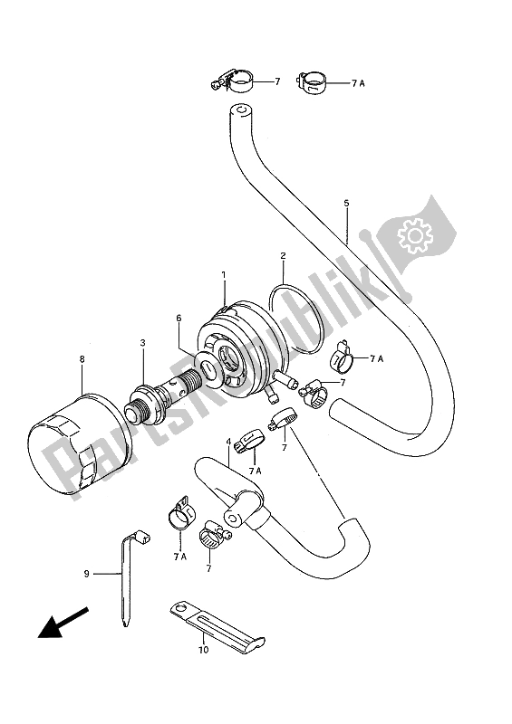 Toutes les pièces pour le Refroidisseur D'huile Et Filtre à Huile du Suzuki GSX R 750W 1993