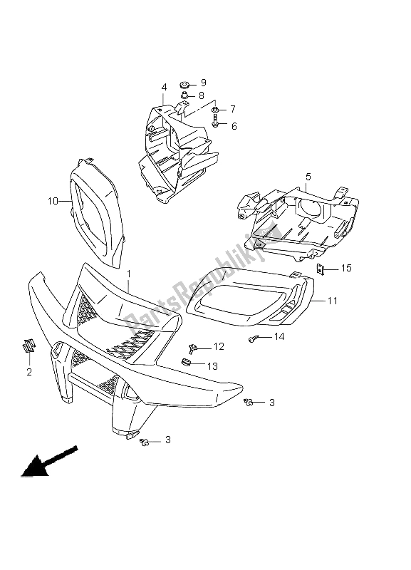 Wszystkie części do Przednia Kratka Suzuki LT A 500 XZ Kingquad AXI 4X4 2012