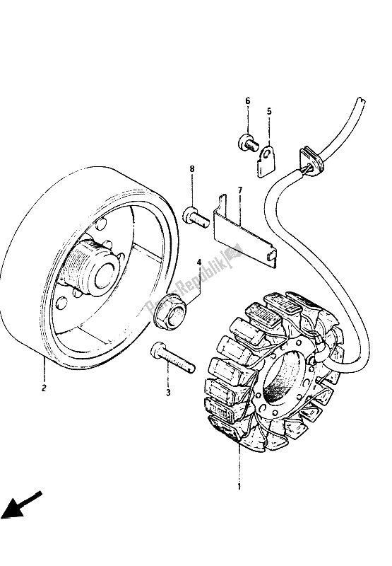 Toutes les pièces pour le Générateur du Suzuki GS 1100G 1985