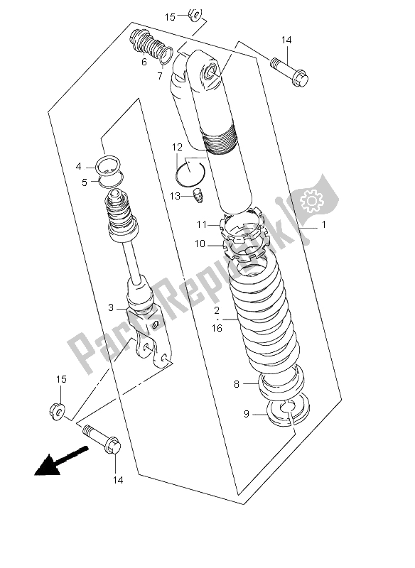 Tutte le parti per il Ammortizzatore Posteriore del Suzuki RM 85 2002