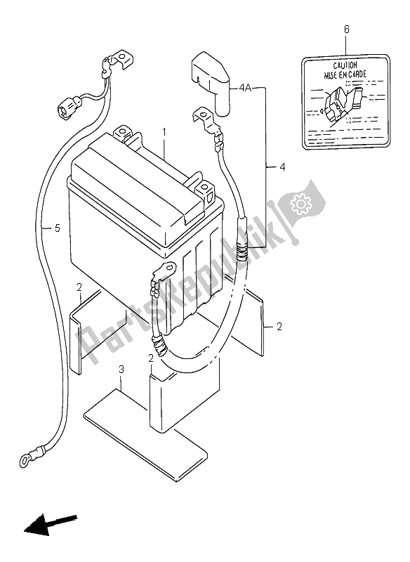 All parts for the Battery of the Suzuki RF 900R 1995