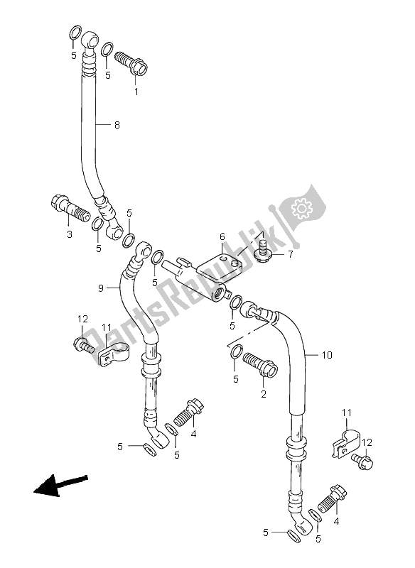 Alle onderdelen voor de Voorremslang van de Suzuki GSX 750F 2001