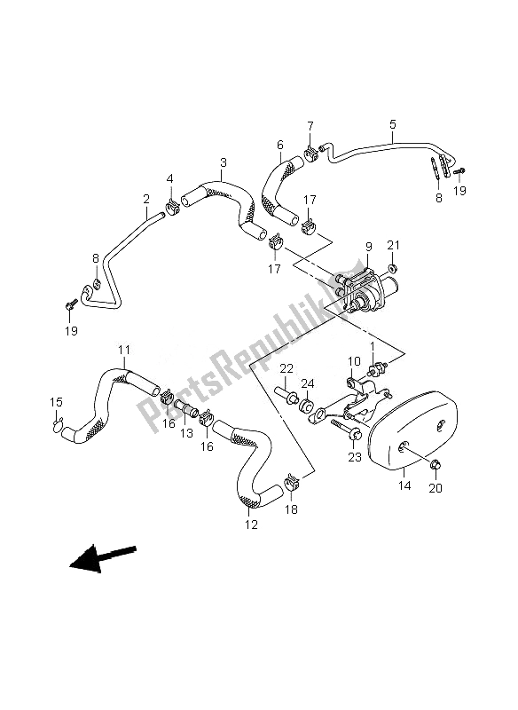 All parts for the Second Air of the Suzuki C 800 VL Intruder 2010