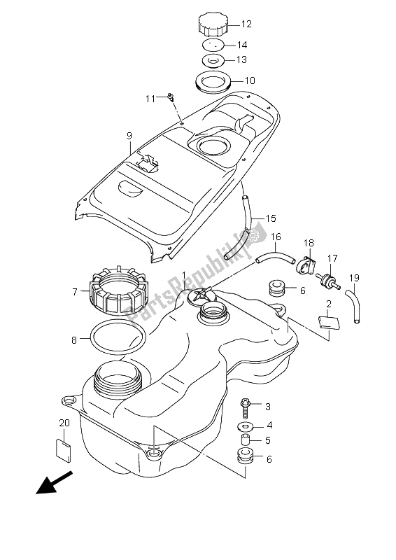 Wszystkie części do Zbiornik Paliwa Suzuki UX 125 Sixteen 2010