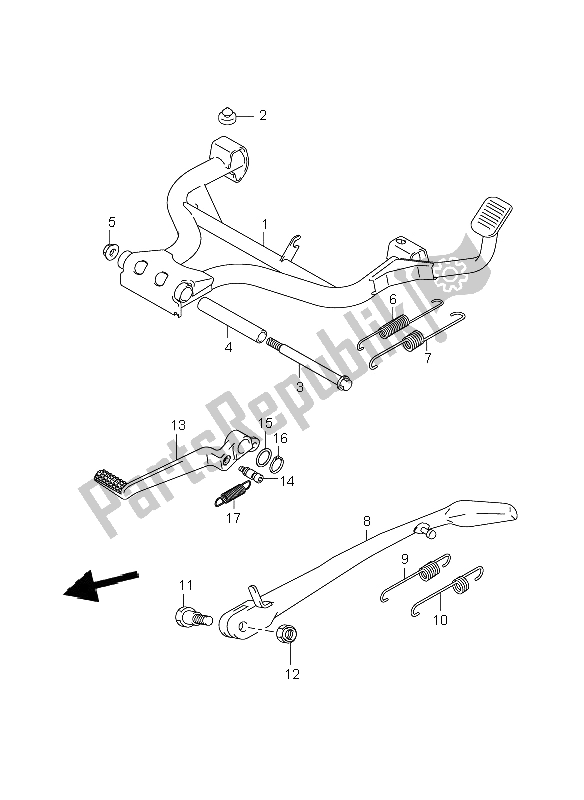 All parts for the Stand of the Suzuki GSX 1400 2006