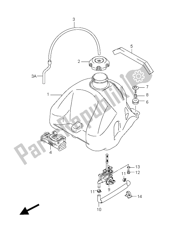 All parts for the Fuel Tank of the Suzuki LT F 250 Ozark 2008