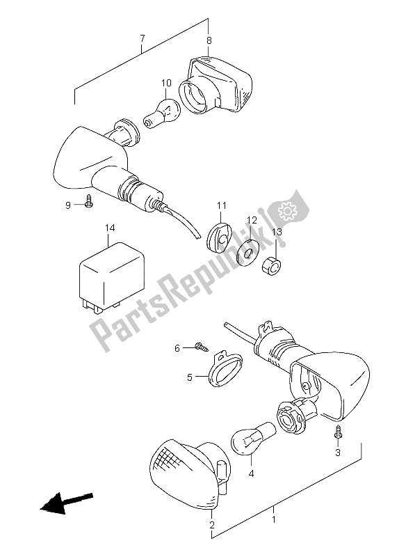 Tutte le parti per il Indicatore Di Direzione del Suzuki TL 1000R 1998