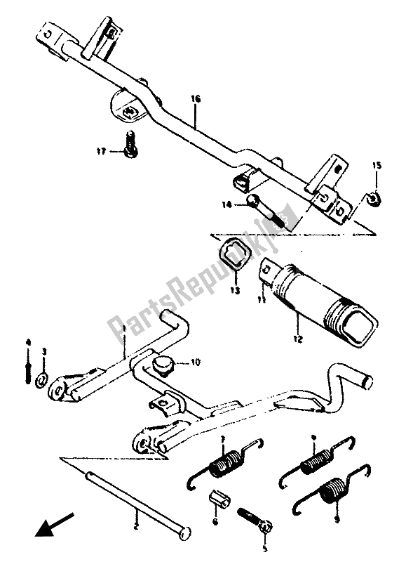 All parts for the Stand of the Suzuki AH 50 1992