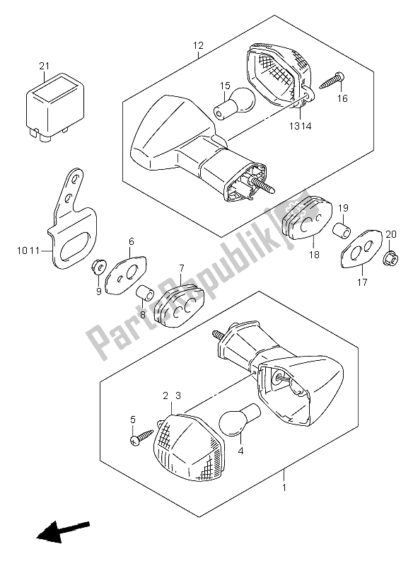 All parts for the Turn Signal Lamp (e24) of the Suzuki DR Z 400E 2000