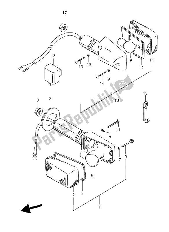 All parts for the Turn Signal Lamp of the Suzuki GSX 600F 1995