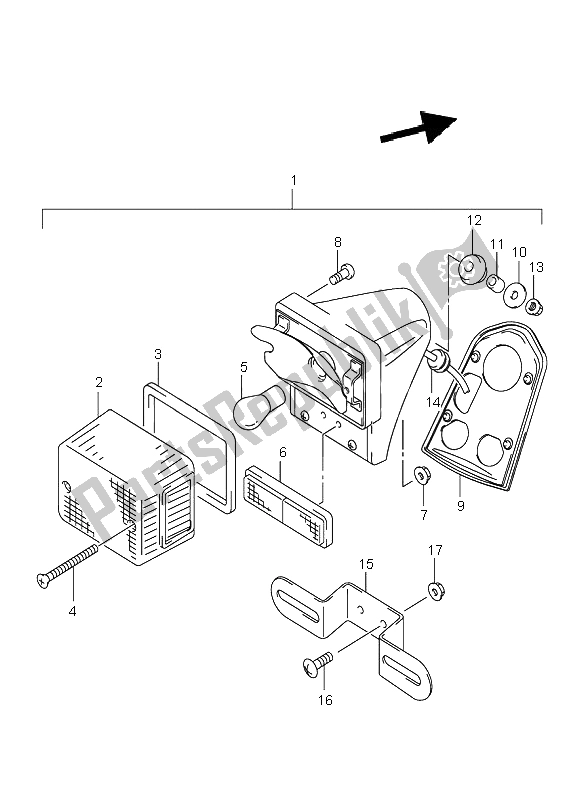 Tutte le parti per il Luce Di Combinazione Posteriore del Suzuki VL 125 Intruder 2002