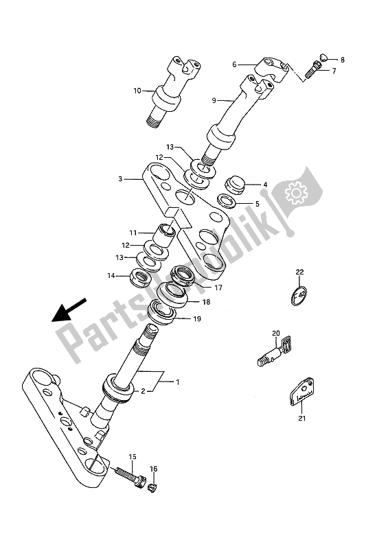 Toutes les pièces pour le Potence De Direction du Suzuki VS 1400 Glpf Intruder 1988